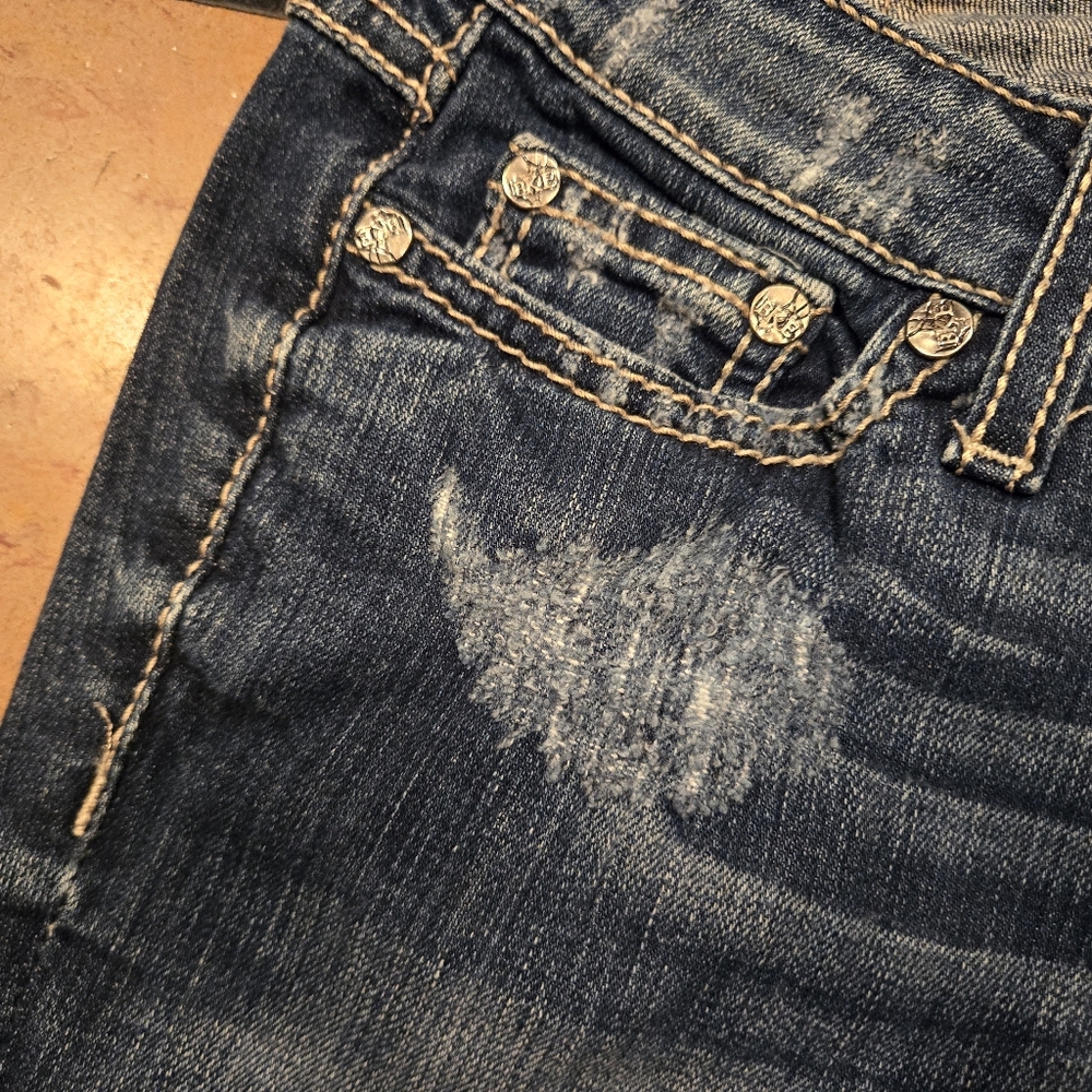 BKE Buckle Jeans capris stretch distressed juniors size 27 BNWOT - Picture 5 of 14